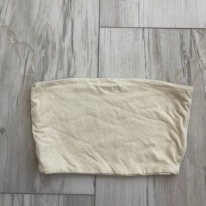 MESHKI Teresa reversible bandeau crop top Cream XS